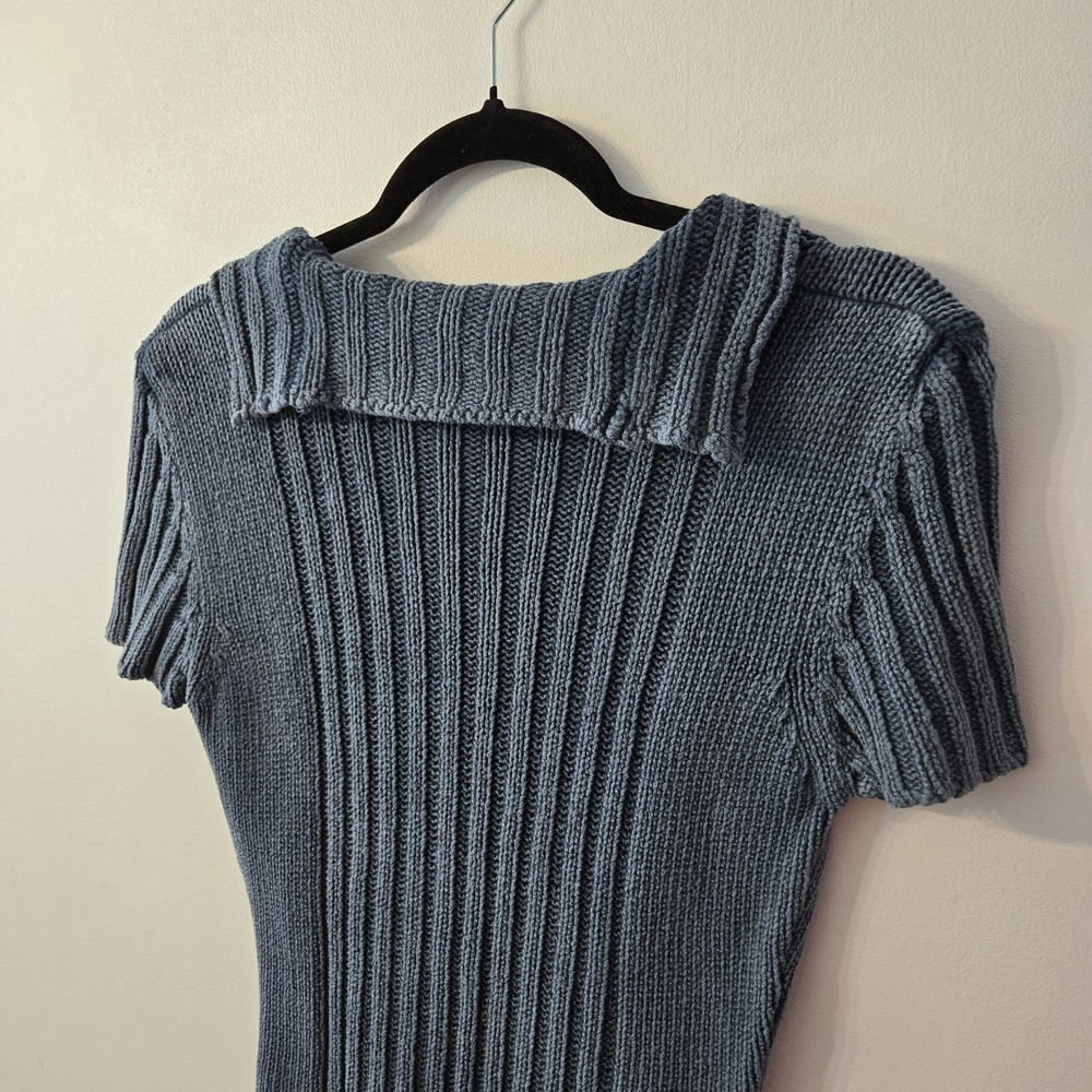 RUDSAK Short Sleeve Knit Hooded Tee in Slate Blue - Picture 3 of 6